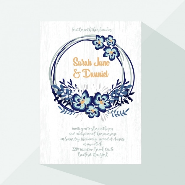 Free vector wedding invitation design