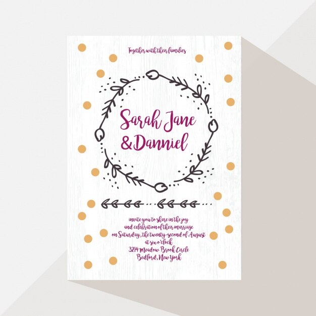 Free vector wedding invitation design