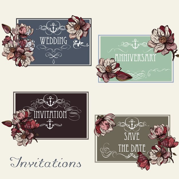 Free vector wedding invitation design