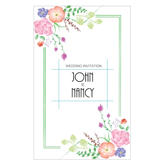 Free vector wedding invitation design