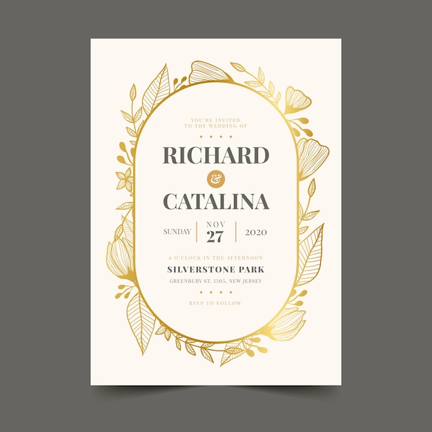 Wedding invitation elegant template