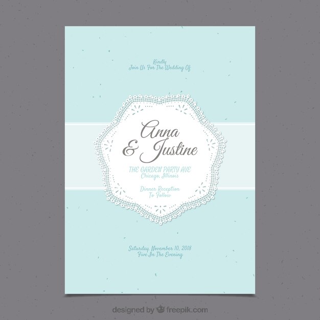 Free vector wedding invitation in flat style