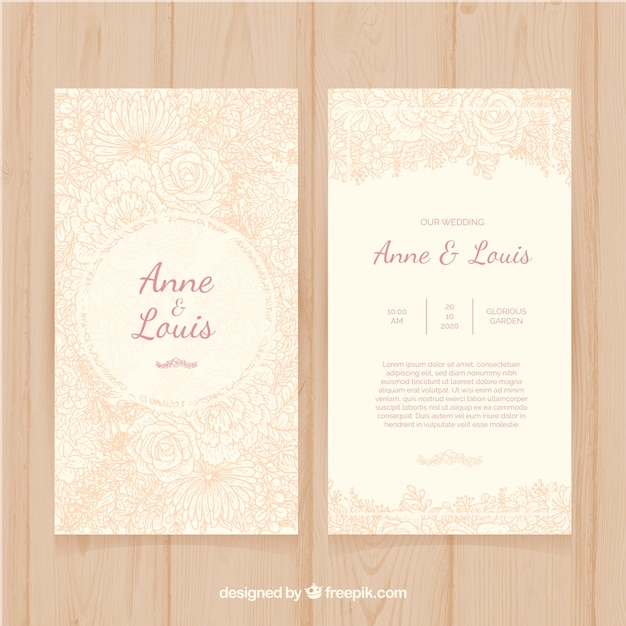 Free vector wedding invitation in flat style