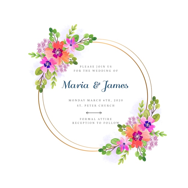 Wedding invitation floral frame