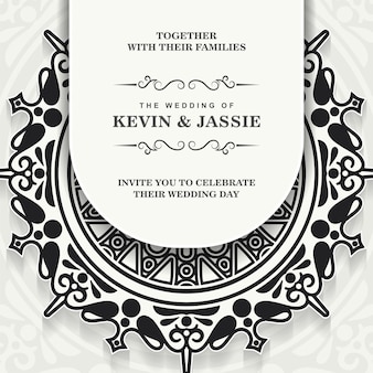 結婚式の招待状の曼荼羅デザインの背景