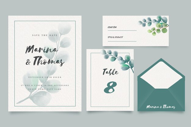 Wedding invitation pack template