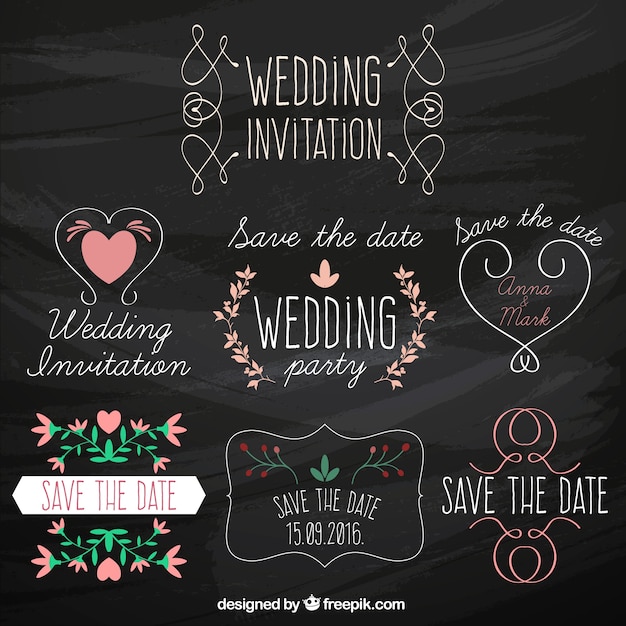 Wedding invitation stickers collection