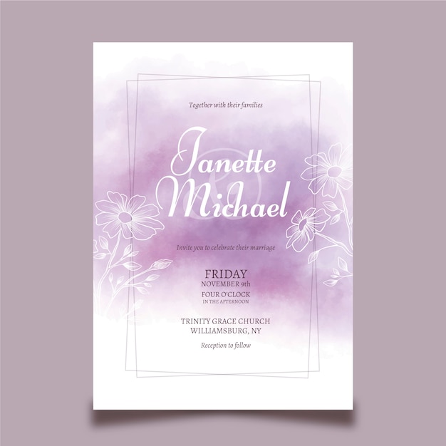 Wedding invitation template concept