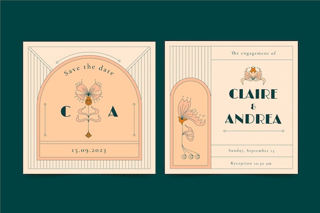 Free Vector  Vintage save the date lettering set