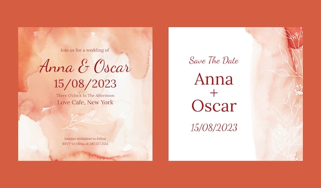 Free vector wedding invitation template design