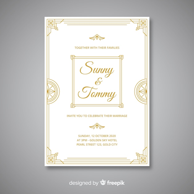 Wedding invitation template elegant style