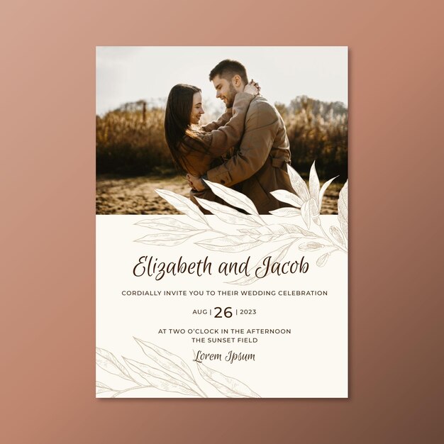 Wedding invitation template theme