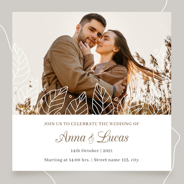 Wedding invitation template theme