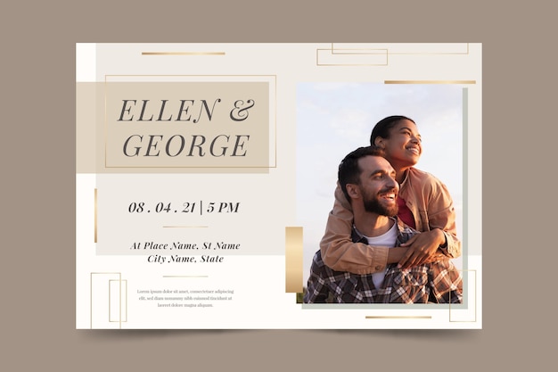 Free vector wedding invitation template theme