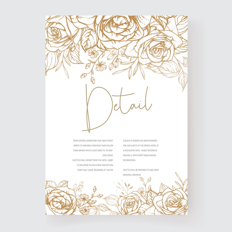 Free Vector wedding invitation template with flowers
