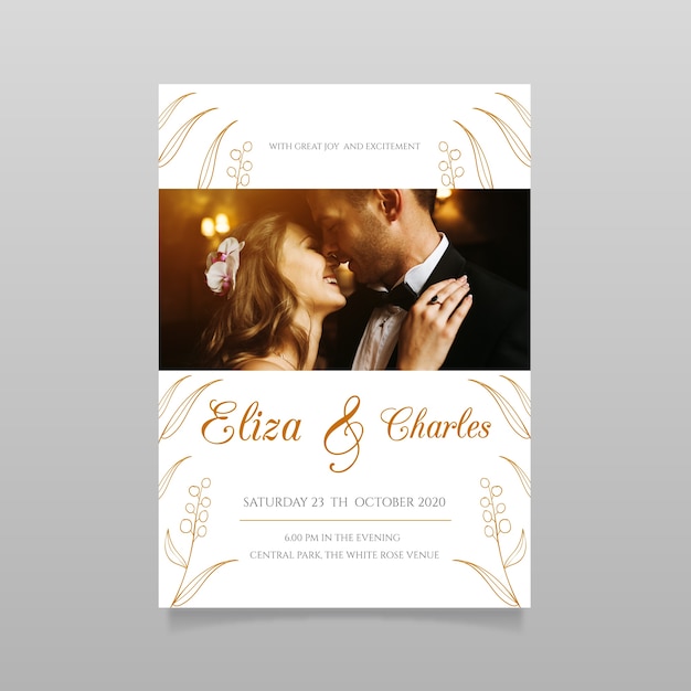 Wedding invitation template with image