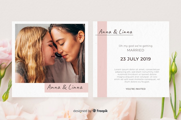 wedding invitation template with photo