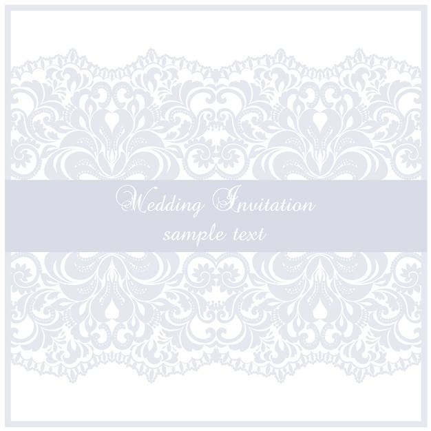 Free vector wedding invitation template with ribbon