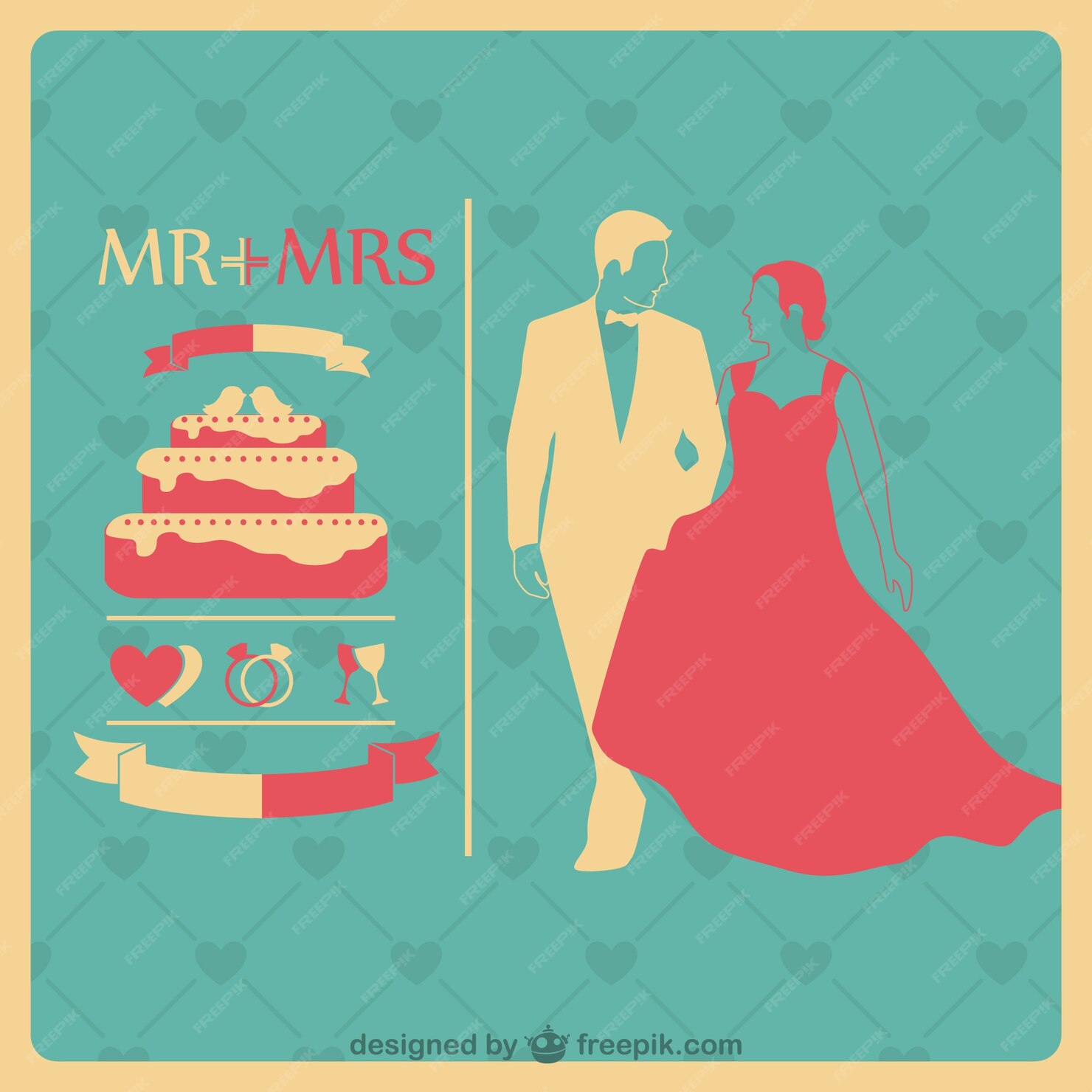 Free Vector | Wedding invitation template