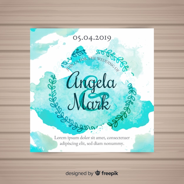 Free vector wedding invitation template