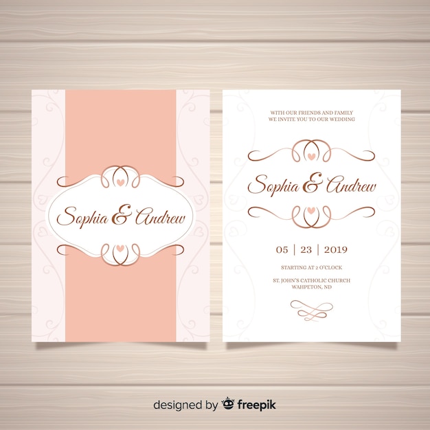 Free vector wedding invitation template