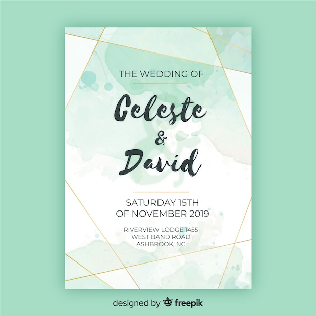 Free vector wedding invitation template