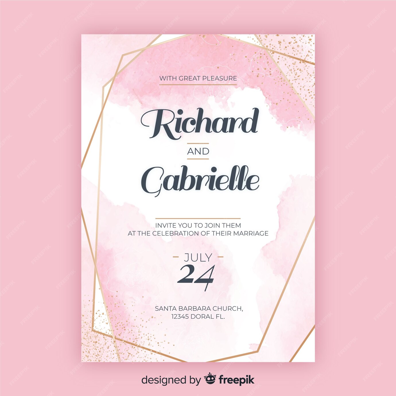 Free Vector | Wedding invitation template