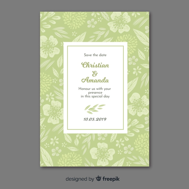 Free vector wedding invitation template