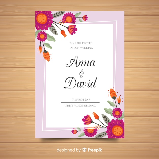 Free vector wedding invitation template