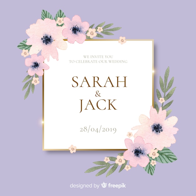 Free vector wedding invitation template