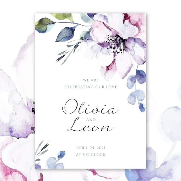 Free vector wedding invitation template