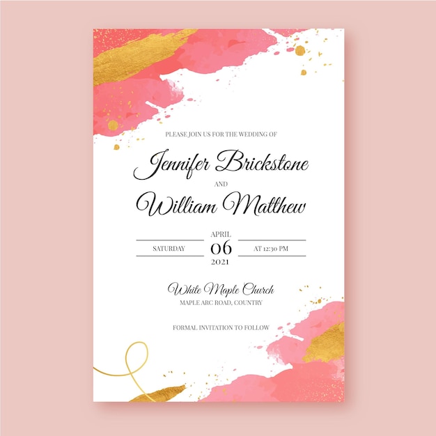 Free vector wedding invitation template