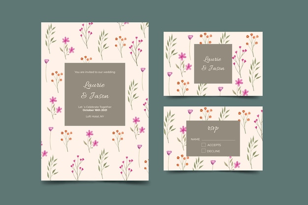 Free vector wedding invitation template