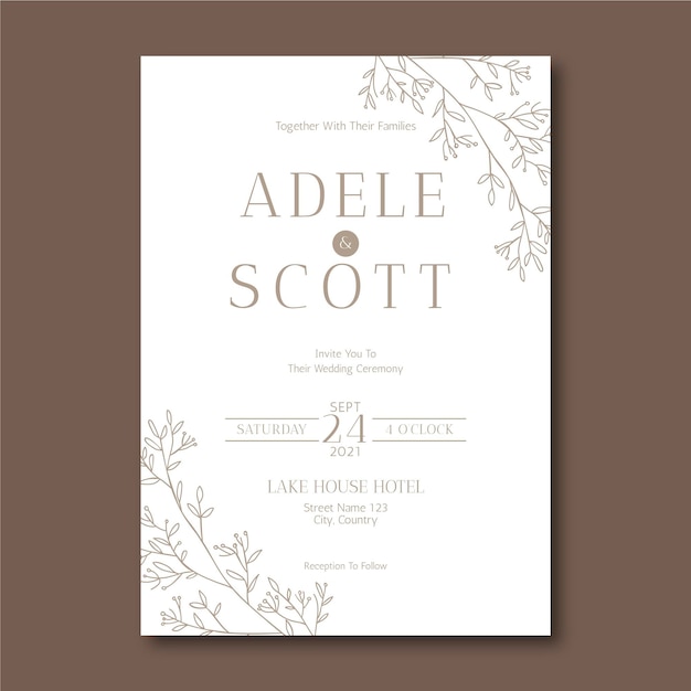 Free vector wedding invitation template