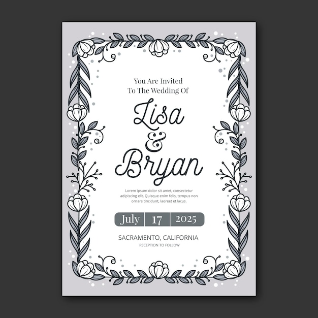 Wedding invitation template