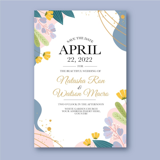 Free vector wedding invitation template