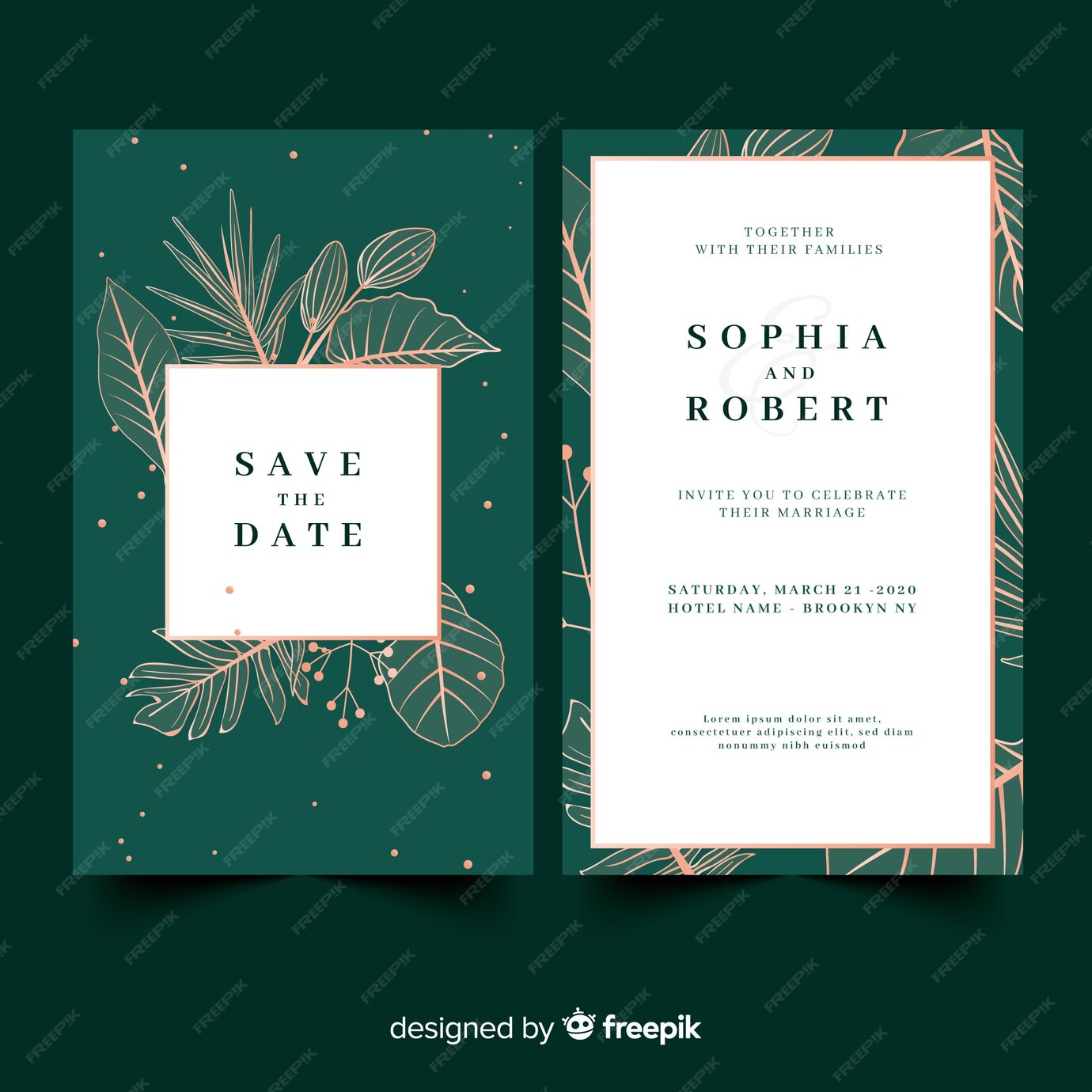 Free Vector | Wedding invitation template