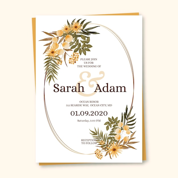 Free Vector | Wedding invitation template