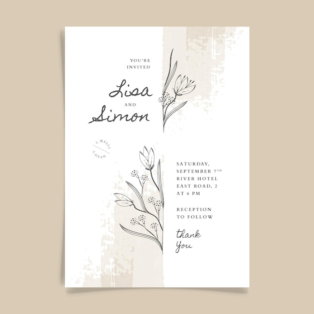 Free vector wedding invitation template