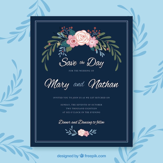 Wedding invitation in vintage style