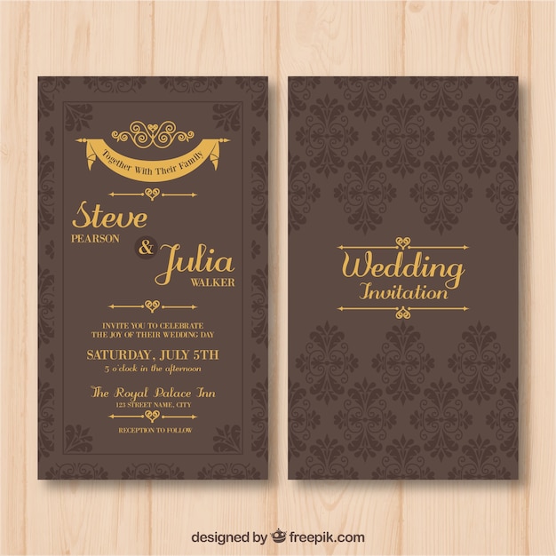 Wedding invitation in vintage style