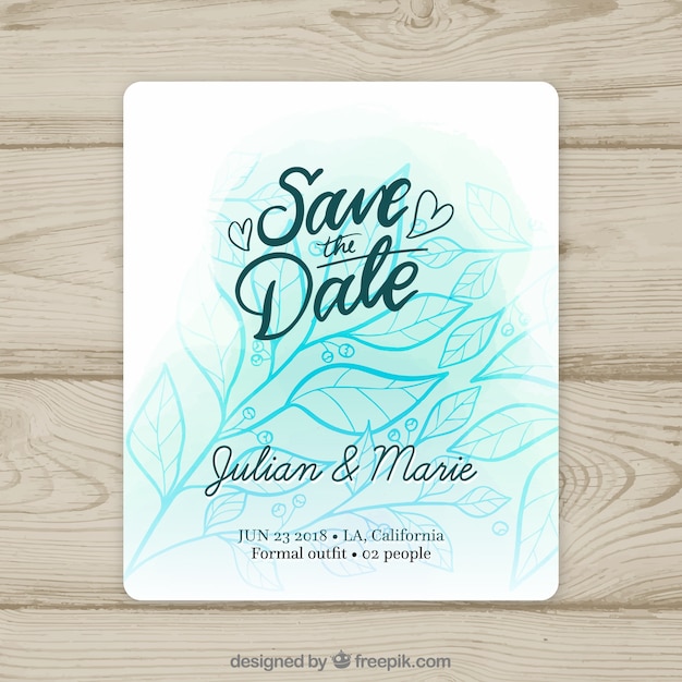 Free vector wedding invitation in vintage style