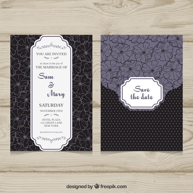 Wedding invitation with classic style