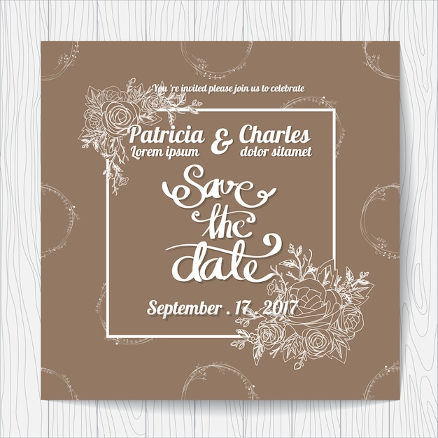 Wedding invitation with dark background