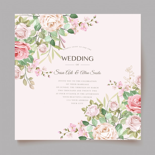 wedding invitation with elegant design template