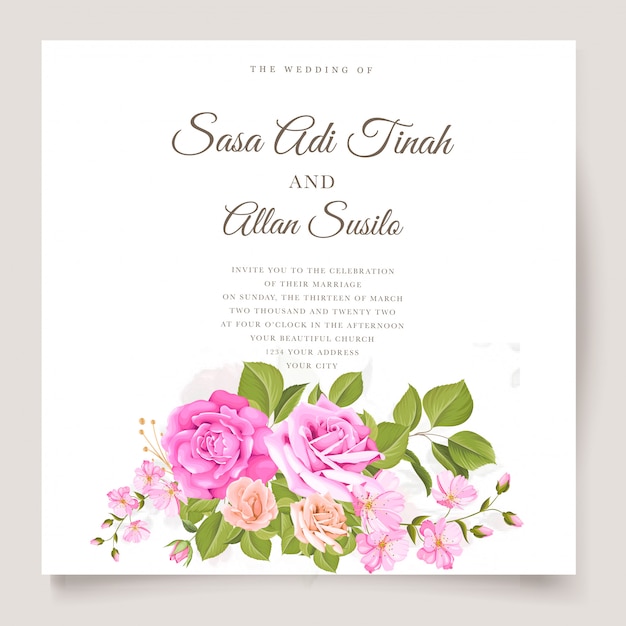 wedding invitation with elegant design template