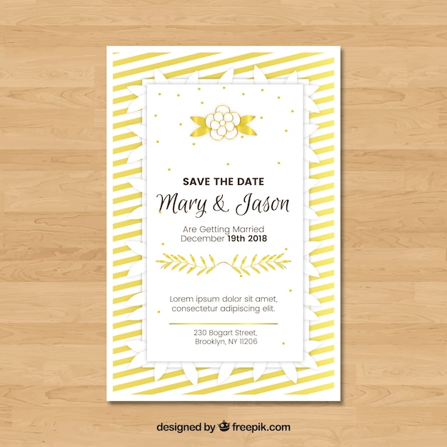 Wedding invitation with floral style