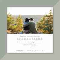 Free vector wedding invitation with photo