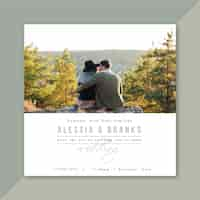 Free vector wedding invitation with photo