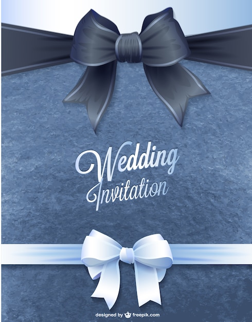 Free vector wedding invitation with two ribbons